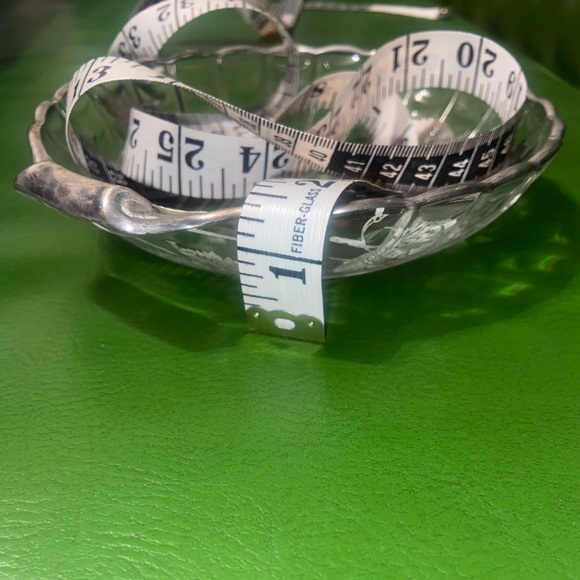 Silver City Silver Overlay Shell Dish Plate Bowl Clear Scalloped Candy Dish - Picture 7 of 7